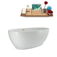 thumbnail image 2 of 67" Streamline N3601PBR Soaking Freestanding Tub and Tray With Internal Drain in Polished Brass, 2 of 12