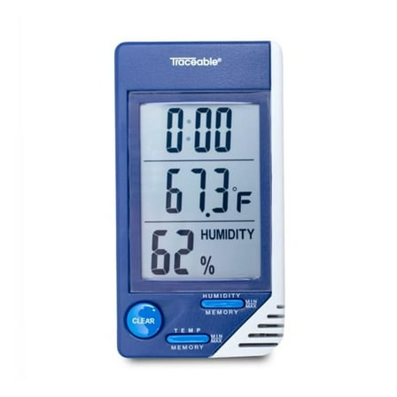TRACEABLE - -90080-06 Traceable Thermometer with Clock, Humidity Monitor, and Calibration