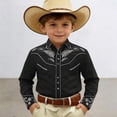 thumbnail image 2 of FYDUU Fashion Boys Shirts Western Cowboy Shirt Long Sleeve Button Down Shirts Fashion Casual Tops For Kids Holiday Party Outfit 4-5 Years, 2 of 4