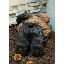 Ebros Large Whimsical Forest Black Bear Butt Stuck In Rock Hole With Cub Statue