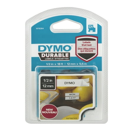 0.5' Length Labels - Dymo D1 Durable Labels, 1.0 CT