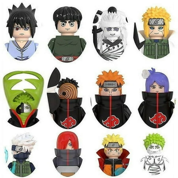 Narutos Sasuke Kakashi Akatsuki Bricks Building Blocks Anime Cartoon Mini Action Figures Heads Assembly Toys teenager Birthday Gifts-