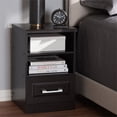 thumbnail image 2 of Bowery Hill 1 Drawer Nightstand in Wenge Brown, 2 of 9