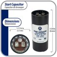 thumbnail image 2 of Appli Parts motor start capacitor 130-156 Mfd (microfarads) uF 250 VAC universal fit for electric motor applications 1-7/16 in Wide 3-3/8 in Height CON-130-250, 2 of 8