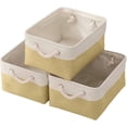 thumbnail image 1 of cvyibnuo Fabric Storage Bins for Closet Organization  Closet Organizer  Storage Box  Decorative Linen Storage Baskets  Collapsible Organizer  Home Decor Box for  Clothes  3-Pack (Linen &a, 1 of 7