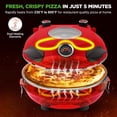 thumbnail image 2 of NutriChef Electric Pizza Oven | 1200W Countertop Pizza Maker with Temperature Control & Thermometer | Viewing Window for Precise Cooking | Heats up to 800˚F | Easy to Clean Non-Stick Coating | Red, 2 of 8