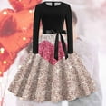 thumbnail image 2 of Long Sleeve Dresses for Women Casual Round Neck Valentine Printed Dress for Everyday Wear Comfortable Outfits Beach Dresses Khaki M, 2 of 3