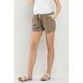 thumbnail image 2 of Linen Blend Maternity Shorts with Elastic Band, 2 of 4