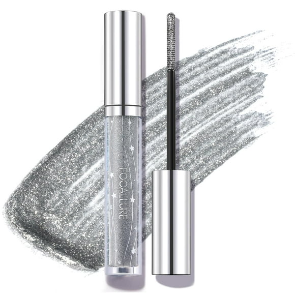 FOCALLURE Star Drifter Glitter Mascara,Define Long Lasting Curling Eyelashes,Lightweight & Dries Quickly,Soft Gel Formula Mascara Create a Subtle Shimmer Look to your Eyelashes,SV02 COMETARY BRUST