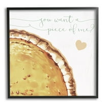 Stupell Industries Want a Piece Of Me Funny Pumpkin Pie Graphic Art Black Framed Art Print Wall Art, 24x24, by Daphne Polselli