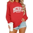 thumbnail image 2 of SwiftWear Christmas Themed Crewneck Sweatshirt for Women - Merry Christmas Graphic Pullover Tops Cozy Long Sleeve Holiday Wear Red, 2 of 8