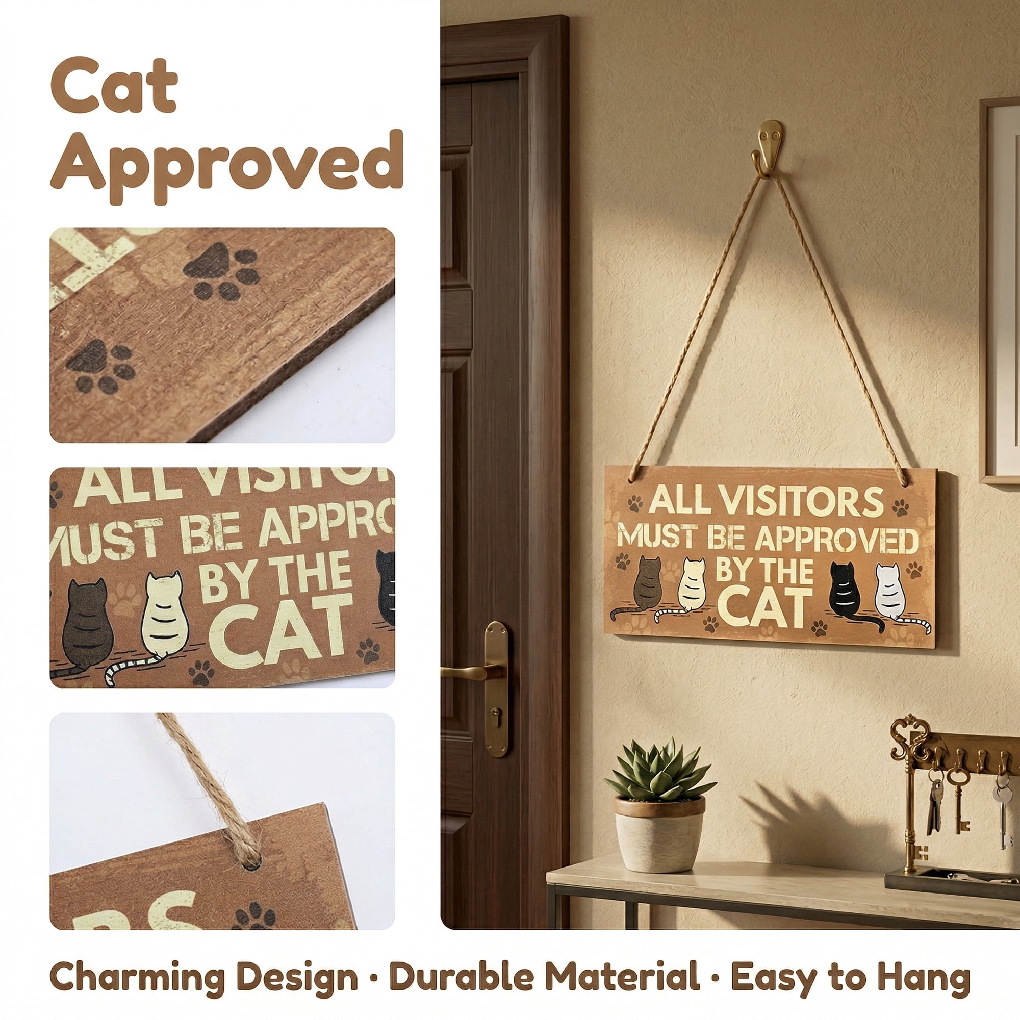 Unique Bargains Pet Sign Home Decor Decorative Wall Plaque Style C 3.9in