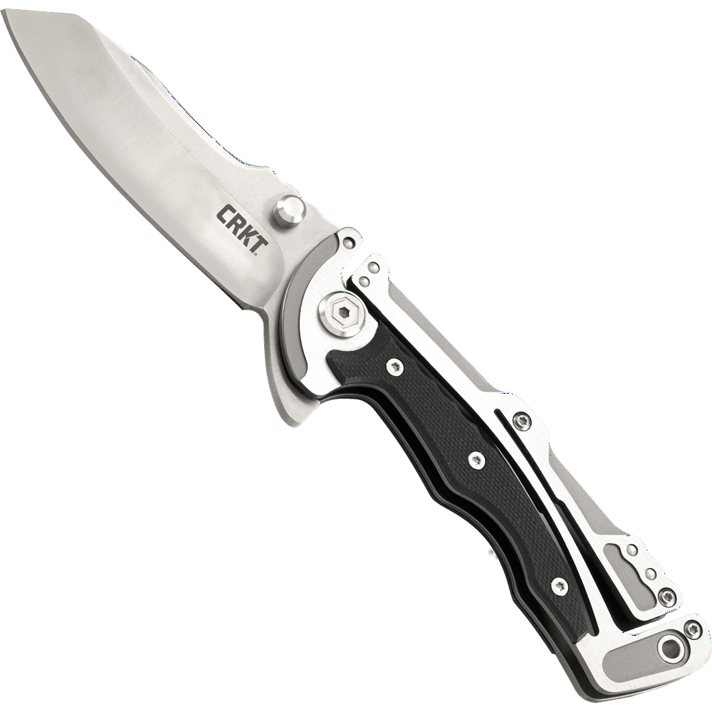 CRKT Graphite EDC Folding Pocket Knife Everyday Carry, Satin Blade, Integrated Klecker Lock