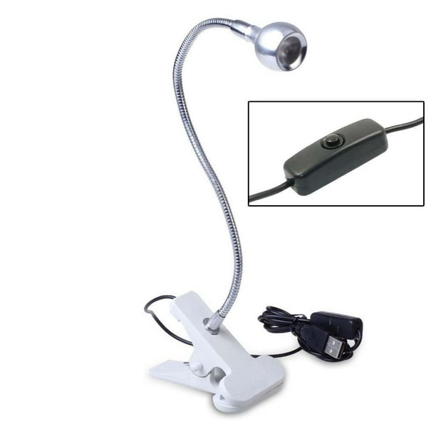 iKKEGOL USB Clip on LED Light Flexible Neck Headboard Stand Reading