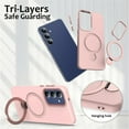 thumbnail image 6 of For Samsung Galaxy S24 FE 5G Case (Compatible With MagSafe)  With Invisible Magnetic O-Ring Stand Military-Grade Shockproof Phone Case,Pink,For Galaxy S24 FE 5G, 6 of 7