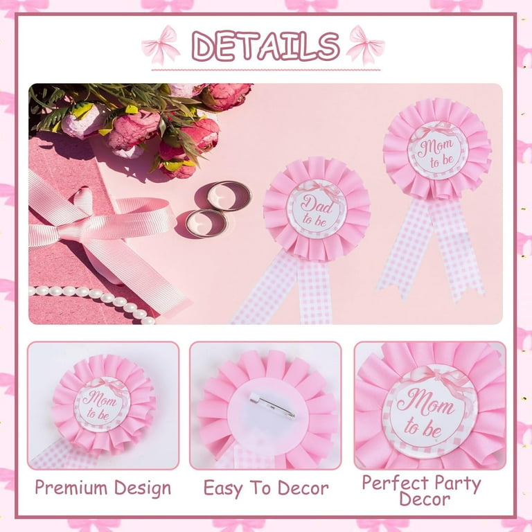 4 Pezzi Baby Shower Sash Genere Rivelare Pulsante Baby Shower