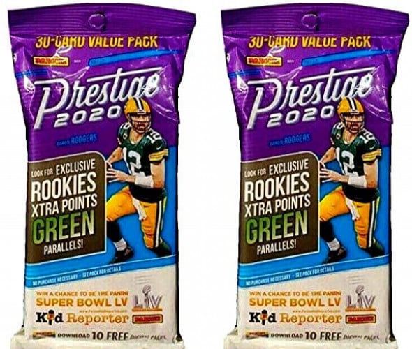 NFL Panini 2020 Prestige Football LOT of 2 Trading Card VALUE Packs [30