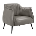 thumbnail image 2 of Weston Home Eindhoven Faux Leather Barrel Accent Chair, Grey, 2 of 7
