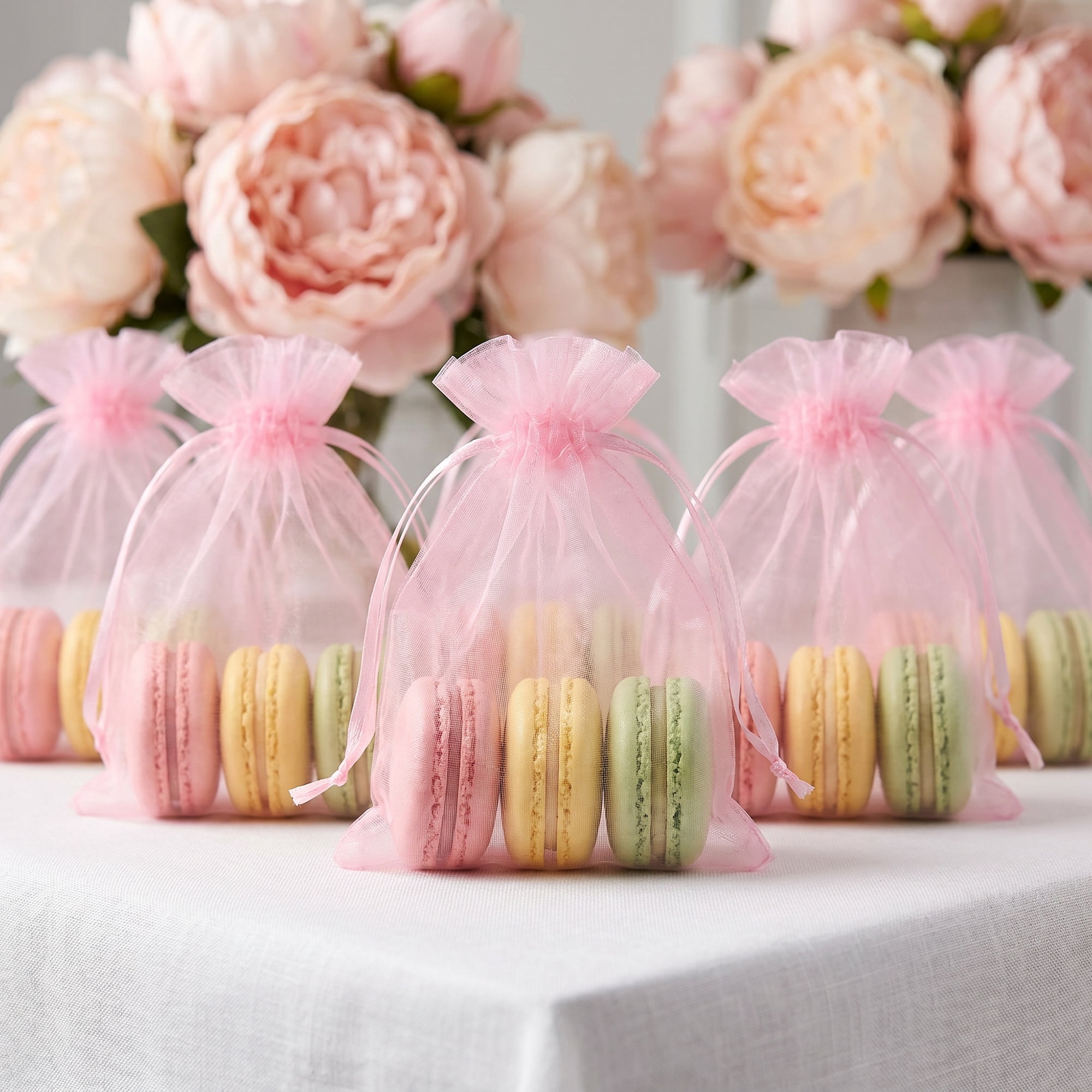 Unique Bargains Multi-Purpose Gift Bags with Handles for Events Pink 3.9" x 5.9"