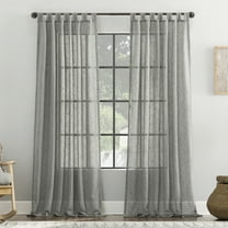 Archaeo Burlap Weave Linen Blend Tab Top Curtain, 50"x84", 50"x84", Sterling Gray
