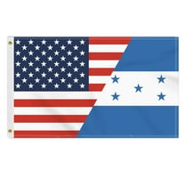 3×5 FT Honduras USA Flag, Large 150D America Hondurans Outdoor Banner,Double Side Printing Decor For Patio Garden With Brass Gromment