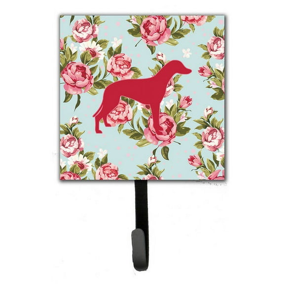 Caroline's Treasures BB1086-RS-BU-SH4 Greyhound Shabby Chic Blue Roses Leash or Key Holder BB1086, Single Hook, multicolor