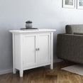 thumbnail image 2 of Simpli Home Redmond Armoire de Rangement Basse Transitionnelle en Bois Massif de 32 Pouces en Blanc, 2 of 15