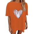 thumbnail image 1 of adviicd T-Shirts pour Femmes Manches Courtes Graphique Tee Tops Orange,TG, 1 of 3