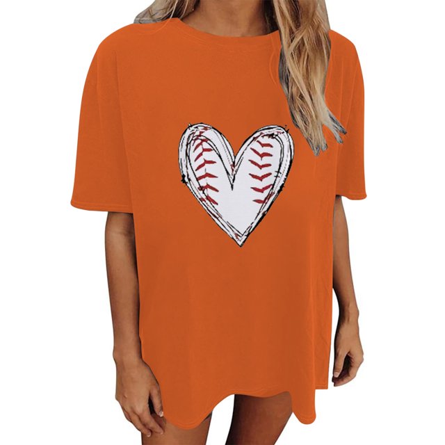 adviicd T-Shirts pour Femmes Manches Courtes Graphique Tee Tops Orange,TG