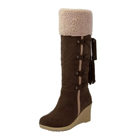 

Boots for Women Shoes Extra Wide Calf Snow Boots for Women Snow Boots Long Booties Womens Wide Width Snow Boots Cotton Knee-Hign Boots