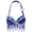 Blue, variant on Womens Shiny Sequins Hang Neck Bra Belly Dance Boho Rave Festival Tribal Rhinestone Bandeau Tops Red S/34