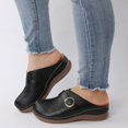 thumbnail image 4 of IUJSOY Women's Slip on Mules Closed Toe Clogs with Arch Support Leather Hollow Out Sandals Shoes, 4 of 9