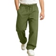 thumbnail image 2 of CYRBOKO Boys Fleece Lined Sweatpants, Elastic Drawstring Waist Thermal Casual Fall Winter Athletic Pants with Pockets Army Green Size 14-15 T, 2 of 7