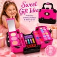 thumbnail image 6 of JoyStone 62Pcs Kids Washable Makeup Kit Make Up Set, Pretend Vanity Set with Cosmetic Case Birthday Toys for Girls 3-12 Year Old Kids, Black, 6 of 8