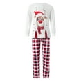 thumbnail image 2 of Family Matching Christmas Pajamas, Dog Apparel/Cartoon Elk Print Long Sleeve Tops Plaid Long Pants Loungewear Suit, 2 of 7