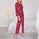 thumbnail image 3 of Balery Pink Glitter Conjunto de Pijama con Estampado para Mujer, Conjunto de Dos Piezas con Manga Larga, Ropa de Dormir Suave con Bolsillos, Pijamas Cómodos-XX-Large, 3 of 7