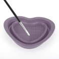 thumbnail image 3 of Unique Bargains 1 Pc Foldable Heart-shaped Makeup Sponge Brush Cleaner Gray Purple, 3 of 5