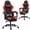 Red, variant on DELMANGO Ergonomic Reclining Gaming Chair with Linkage Armrests & Footrest, Racing Style Office Chair, PU Leather Computer Desk Chair, Blue