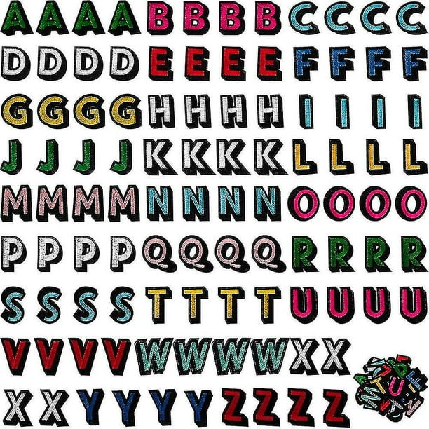 104 parches de letras para planchar, parches de letras A-z, tela para coser sombreros, chaquetas, camisas y jeans