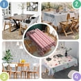 thumbnail image 4 of Red Christmas Striped Pattern (2) Rectangle Tablecloth 60"x84",Waterproof Polyester Rectangle Table Cloth, Wipeable Spillproof Polyester Tablecloth for Dining, Camping, Indoor and Outdoor, 4 of 5