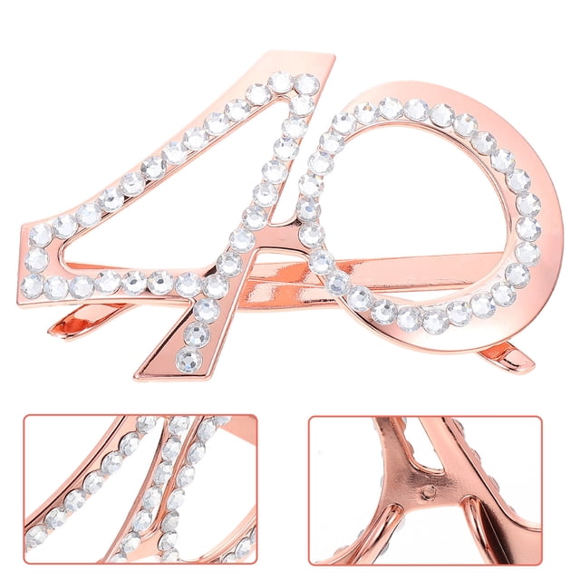OULII Gafas Decorativas Rosas Con Brillo Y Números Para Fiesta Y Eventos Especiales
