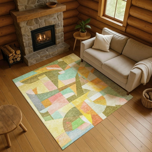 Addison Rugs Mayfield Premium Machine Washable Transitional Abstract Wheat Rectangle Rug, 10' x 14'