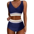 thumbnail image 1 of YDLCAFD Easter Women's High Waisted Bikini Sets Two Piece High Cut Bathing Suits Athletic Color Block Swimsuits, 1 of 6