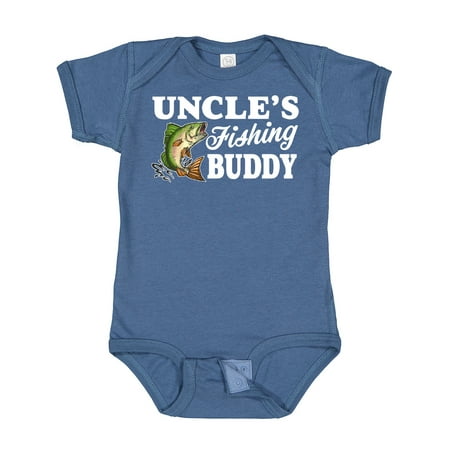 

Inktastic Uncle s Fishing Buddy with White Text Gift Baby Boy Bodysuit