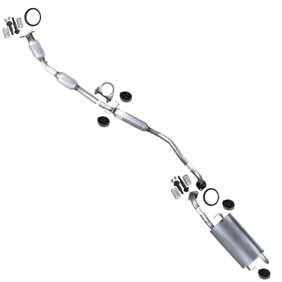 Northeastern Exhaust Catalytic, Resonator & Muffler w/ Hangers Fits 2005-2008 Toyota Corolla 1.8L (Produced After April 2005, Engine Code 1ZZFE) - Direct Fit EPA-Approved | Stainless Steel System Kit