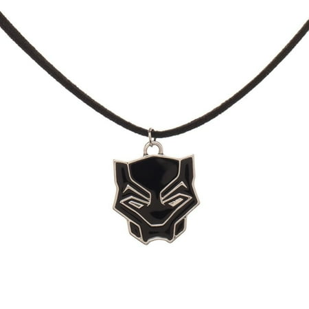 Carved Logo Pendant - MARVEL Black Panther Mask Logo Black Pendant Necklace NEW