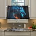 thumbnail image 4 of FREEAMG Dragon Half Window Tier Curtains 36 Inch Blackout Thermal Insulating Kitchen Linen Tier Curtains for Kitchen,Bathroom,Cafe, 4 of 7