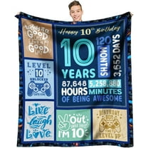10 Year Old Boy Gift Ideas, Coolest Gifts for 10 Year Old Boys, Boys Age 10 Gift for Birthday, 10th Birthday Decorations for Boy, Best 10 yr Old Boy Birthday Gift Throw Blanket 60 x 50 Inch