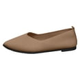 thumbnail image 5 of Rokment Womens Dress Shoes Ballet Flat for Ladies Business Office Work Spring Fall Knit Casual Pointed Toe Dressy Low Heels Comfortable Solid Walking Loafers Brown Size 9, 5 of 6