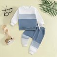 thumbnail image 2 of TOWED22 Toddler Baby Boy Fall Winter Clothes Contrast Color Long Sleeve Pockets Sweatshirt Pants Set Cute 2Pcs Outfit Set(Blazer,0-6 M), 2 of 6